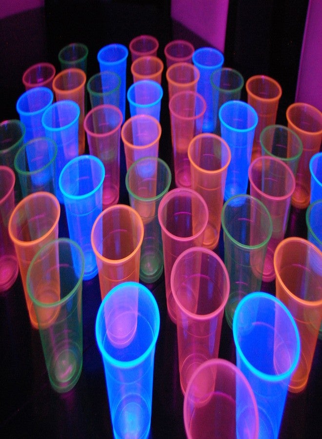 DirectGlow LLC DirectGlow 12oz Neon Assorted Blacklight Reactive Soft Plastic Cups (Multicolor, 40) - Image 2